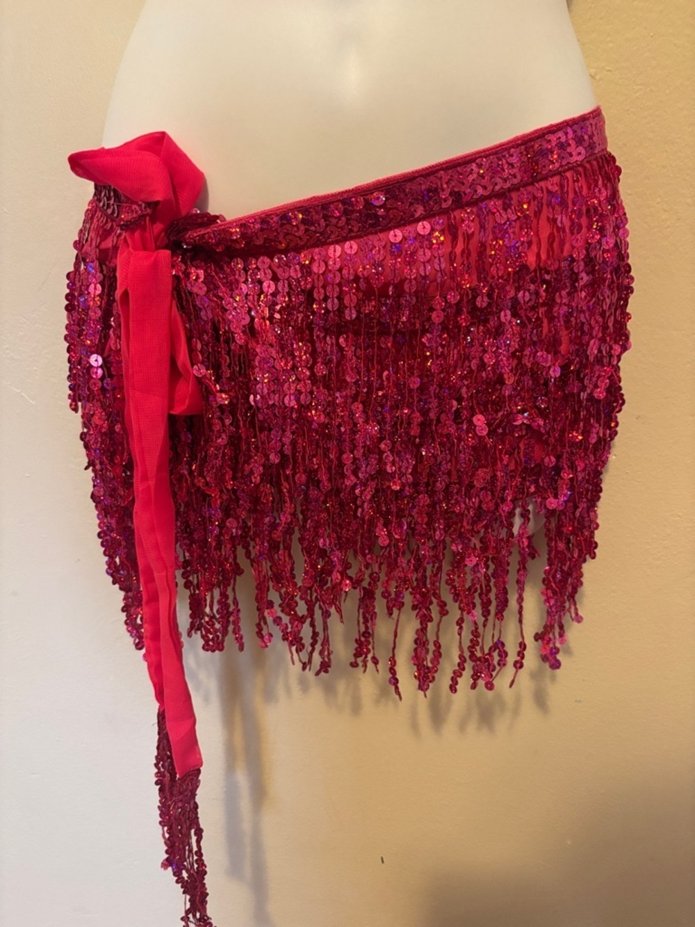 Zumba Fitness Hot Pink Sequin Fringe Mini Skirt